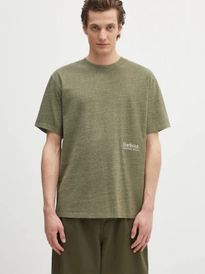 Barbour t-shirt Barbour Calton Linen Blend OS Fit T-Shirt męski kolor zielony z aplikacją MTS1404