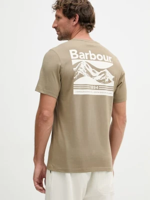 Barbour t-shirt basic męski bawełniany Camber zielony