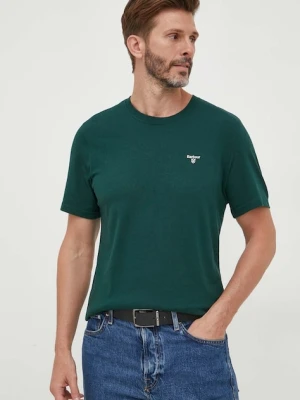 Barbour T-shirt basic męski bawełniany ESSENTIALS zielony