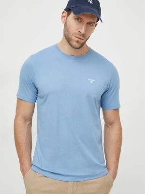 Barbour T-shirt basic męski bawełniany ESSENTIALS niebieski