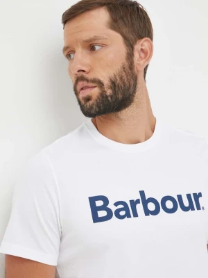 Barbour t-shirt bawełniany biały