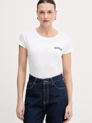 Barbour t-shirt bawełniany biały