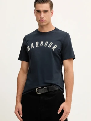 Barbour t-shirt bawełniany BOUGHS granatowy