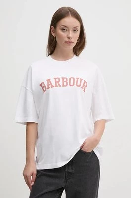 Barbour t-shirt bawełniany damski kolor biały LTS0652