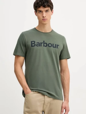 Barbour t-shirt bawełniany ESSENTIALS męski kolor zielony z nadrukiem MTS0531