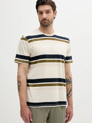 Barbour t-shirt bawełniany Golborne Stripe Relaxed Fit T-Shirt męski kolor beżowy wzorzysty MTS1409
