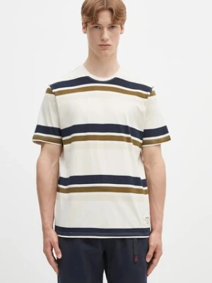 Barbour t-shirt bawełniany Golborne Stripe Relaxed Fit T-Shirt męski kolor beżowy wzorzysty MTS1409