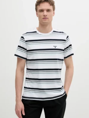 Barbour t-shirt bawełniany Houstead Stripe Tailored Fit T-Shirt męski kolor biały wzorzysty MTS1392