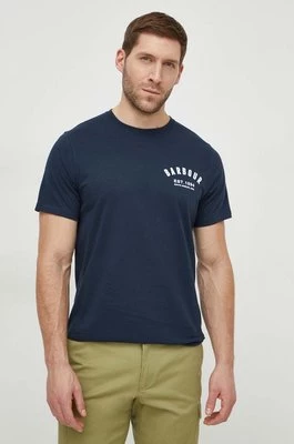 Barbour t-shirt bawełniany męski kolor granatowy z nadrukiem MTS0502
