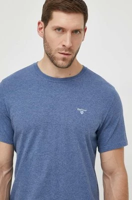 Barbour t-shirt bawełniany męski kolor niebieski gładki MTS0670