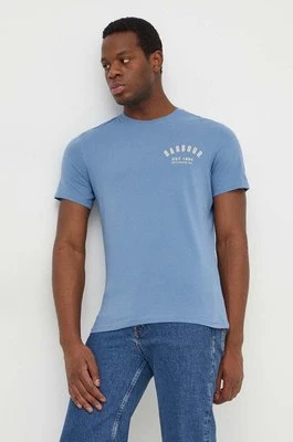 Barbour t-shirt bawełniany męski kolor niebieski z nadrukiem MTS0502