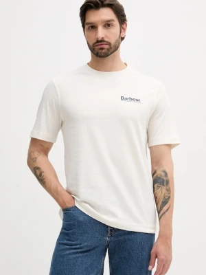 Barbour t-shirt bawełniany MOONWELL męski kolor beżowy z nadrukiem MTS1465