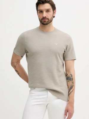 Barbour t-shirt bawełniany PLATFORD męski kolor beżowy gładki MTS1464