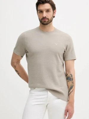 Barbour t-shirt bawełniany PLATFORD męski kolor beżowy gładki MTS1464