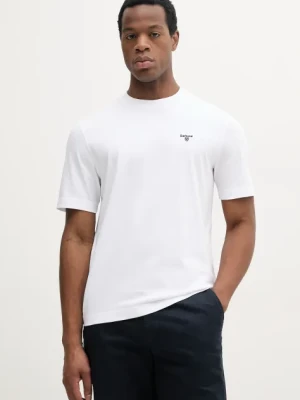 Barbour t-shirt bawełniany Sports Relaxed Fit T-Shirt męski kolor biały gładki MTS1412