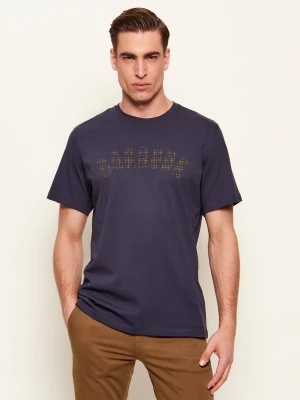 Barbour T-shirt Berwick Tartan | Tailored slim granatowy