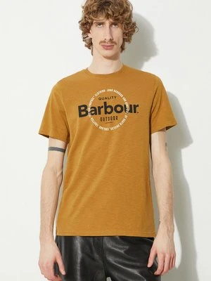 Barbour t-shirt Bidwell Tee męski kolor żółty z nadrukiem MTS1268