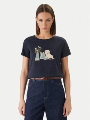 Barbour T-Shirt Brambles LTS0712NY73 Granatowy Regular Fit