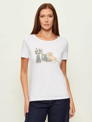 Barbour T-shirt Brambles | Relaxed fit biały