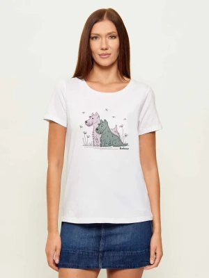 Barbour T-shirt Clover | Classic fit biały
