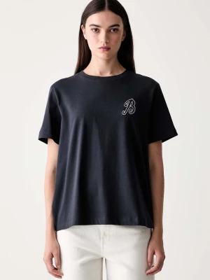 Barbour T-shirt damski bawełniany z elastanem Rosalie granatowy
