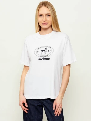 Barbour T-shirt Fern | Relaxed fit biały