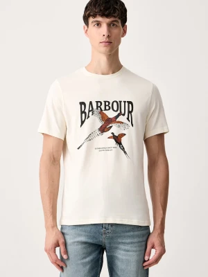 Barbour T-shirt męski bawełniany beżowy