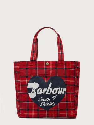 Barbour torebka shopper damska bawełniana czerwony