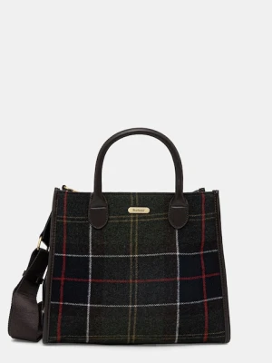 Barbour torebka z domieszką wełny kolor zielony LBA0423