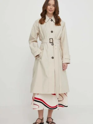 Barbour trencz Somerland damski kolor beżowy przejściowy LWB0843