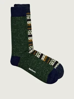Barbour Wełniane skarpety 2-pack Fair Isle | z dodatkiem jedwabiu