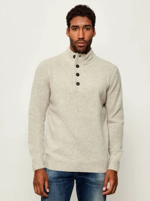 Barbour Wełniany sweter Essential Patch Half | Regular Fit beżowy