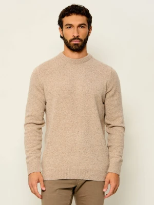 Barbour Wełniany sweter Tisbury | Regular Fit | z dodatkiem jedwabiu piaskowy