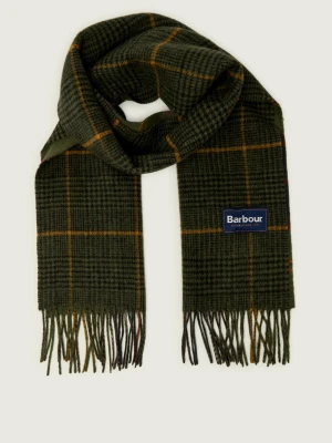 Barbour Wełniany szal Dramside Reversible zielony