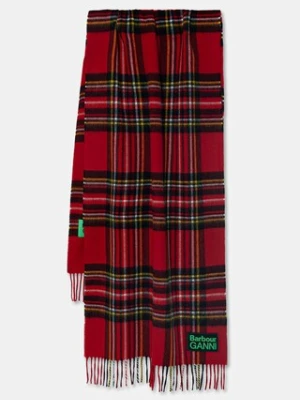 Barbour x Ganni Tartan szalik wełniany damski