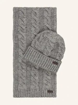 Barbour Zestaw Jesmond: Szalik I Czapka grau