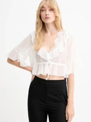 Bardot bluzka damska kolor biały gładka 59935TB