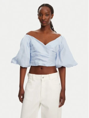 BARDOT Bluzka Eva Linen 57892TB2 Błękitny Regular Fit