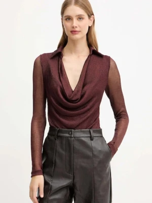 Bardot body damska kolor bordowy gładka 59561TB1