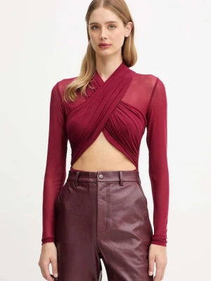 Bardot body damskie kolor bordowy gładka 60050TB