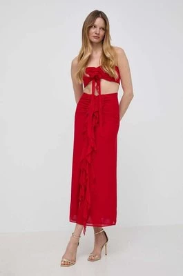 Bardot spódnica kolor czerwony midi prosta