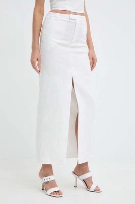 Bardot spódnica lniana SITA kolor biały maxi prosta 59262SB