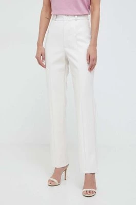 Bardot spodnie CLEO damskie kolor beżowy proste high waist 59139PB