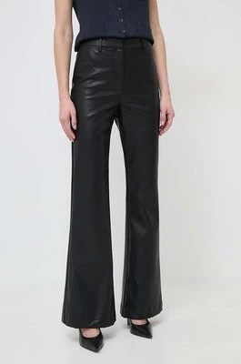 Bardot spodnie damskie kolor czarny dzwony high waist