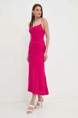 Bardot sukienka ADONI kolor różowy maxi rozkloszowana 57998DB3