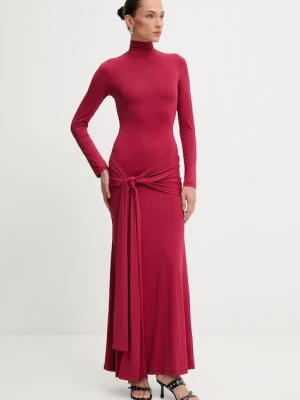 Bardot sukienka ALIX kolor bordowy maxi dopasowana 59467DB
