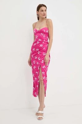 Bardot sukienka AMIKA kolor różowy midi dopasowana 59216DB