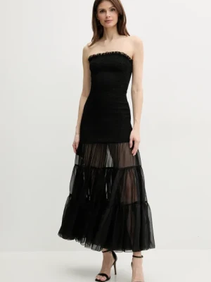 Bardot sukienka AZURA kolor czarny maxi rozkloszowana 59882DB
