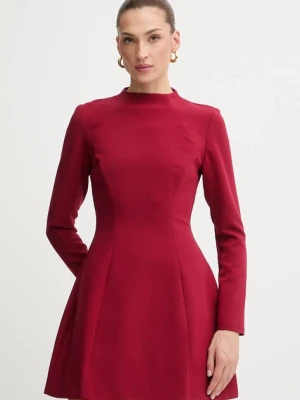 Bardot sukienka DELPHI kolor bordowy mini rozkloszowana 59527DB