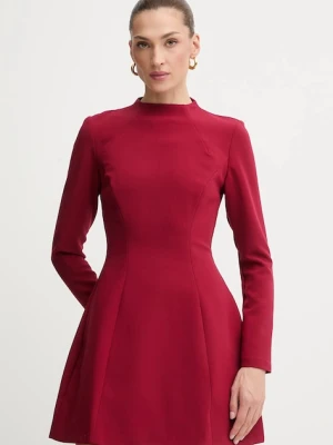 Bardot sukienka DELPHI kolor bordowy mini rozkloszowana 59527DB